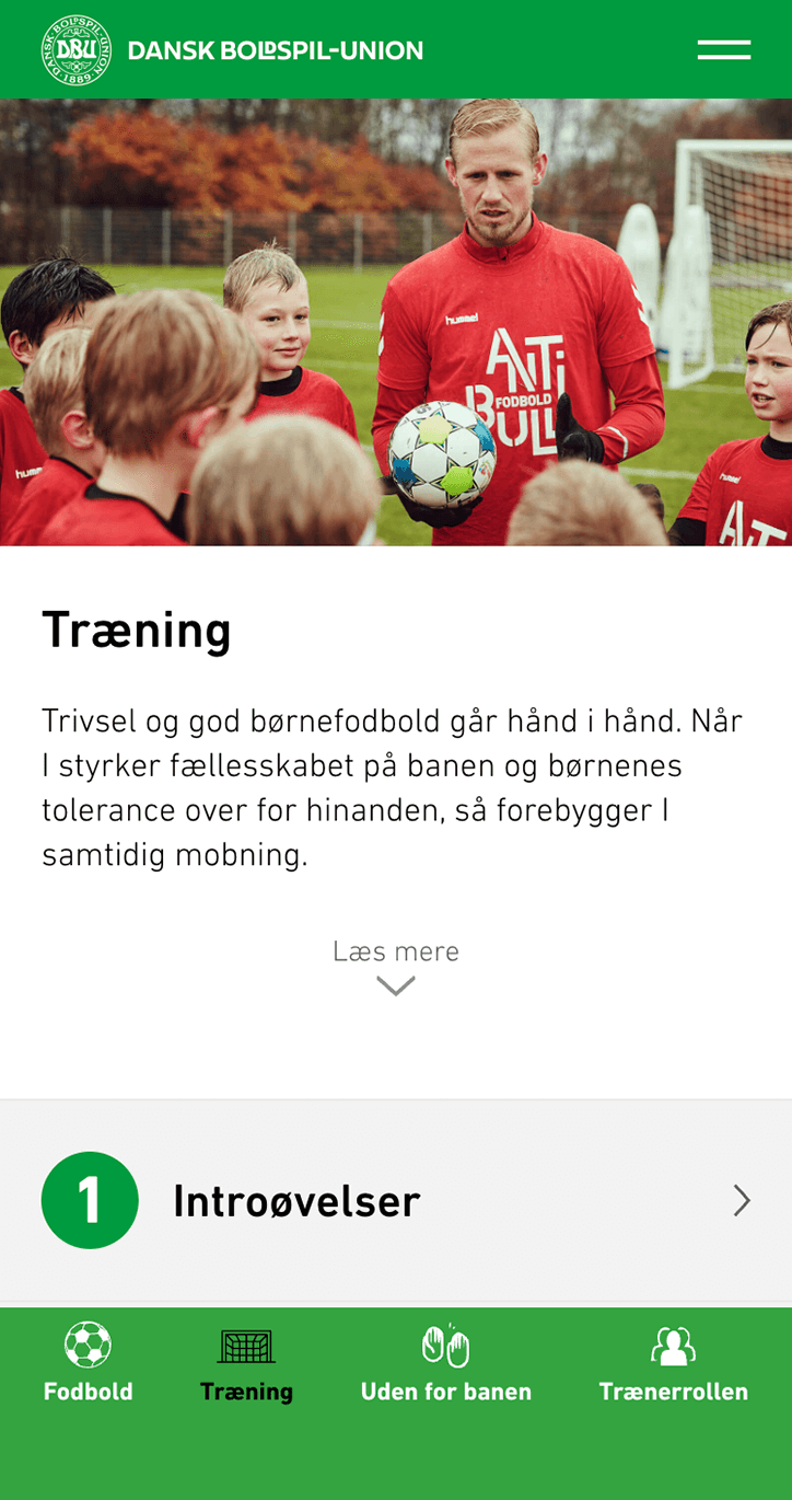 Screenshot af Antibulli Fodbold websitet